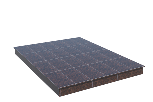 Площадки на могилу в Ульяновске | Площадка с вертикальной (15 см) облицовкой Дымовским гранитом