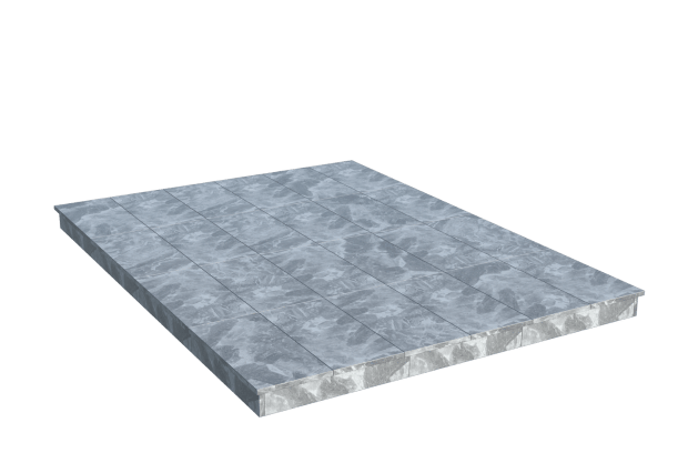 Площадки на могилу в Ульяновске | Площадка с вертикальной (10 см) мраморной облицовкой