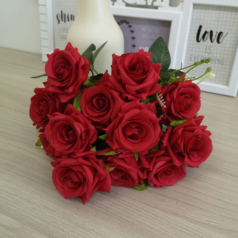 Искусственные цветы в Ульяновске | Цветы искусственные «Розы острые», красные, букет