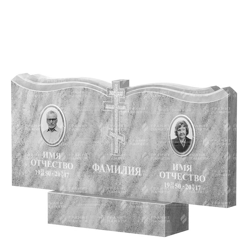 Памятники из мрамора в Ульяновске | Двойной мраморный памятник ФМ-262