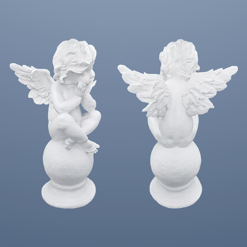 Скульптуры из искусственного мрамора в Ульяновске | Скульптура ангел на шаре №1