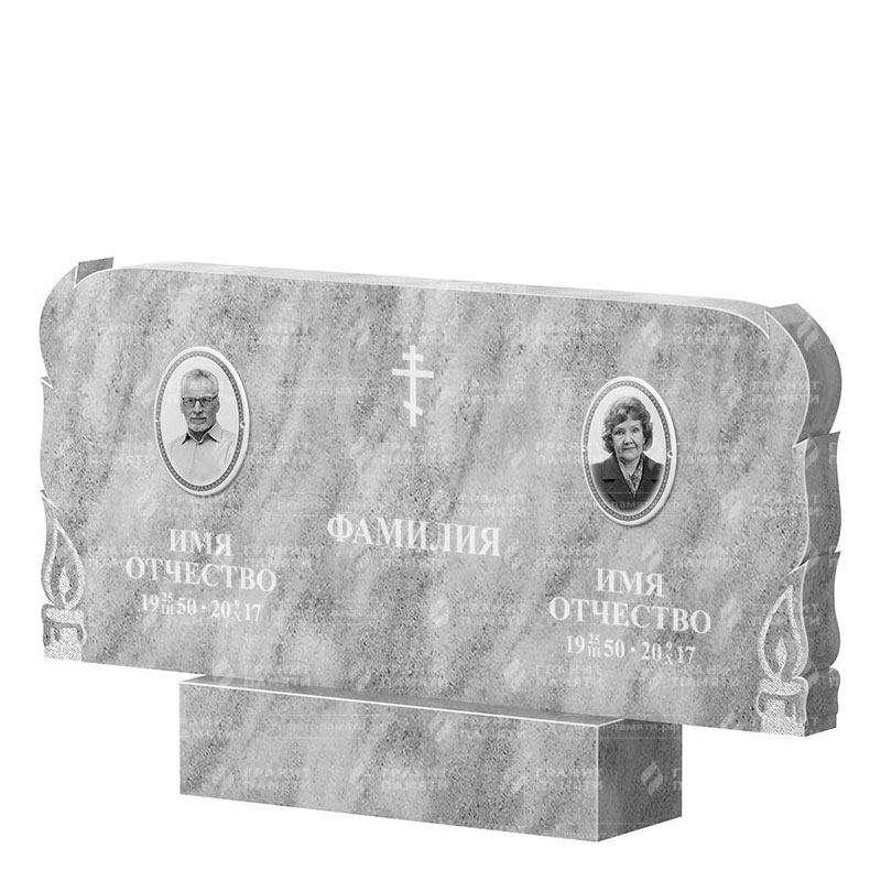 Памятники из мрамора в Ульяновске | Двойной мраморный памятник ФМ-133