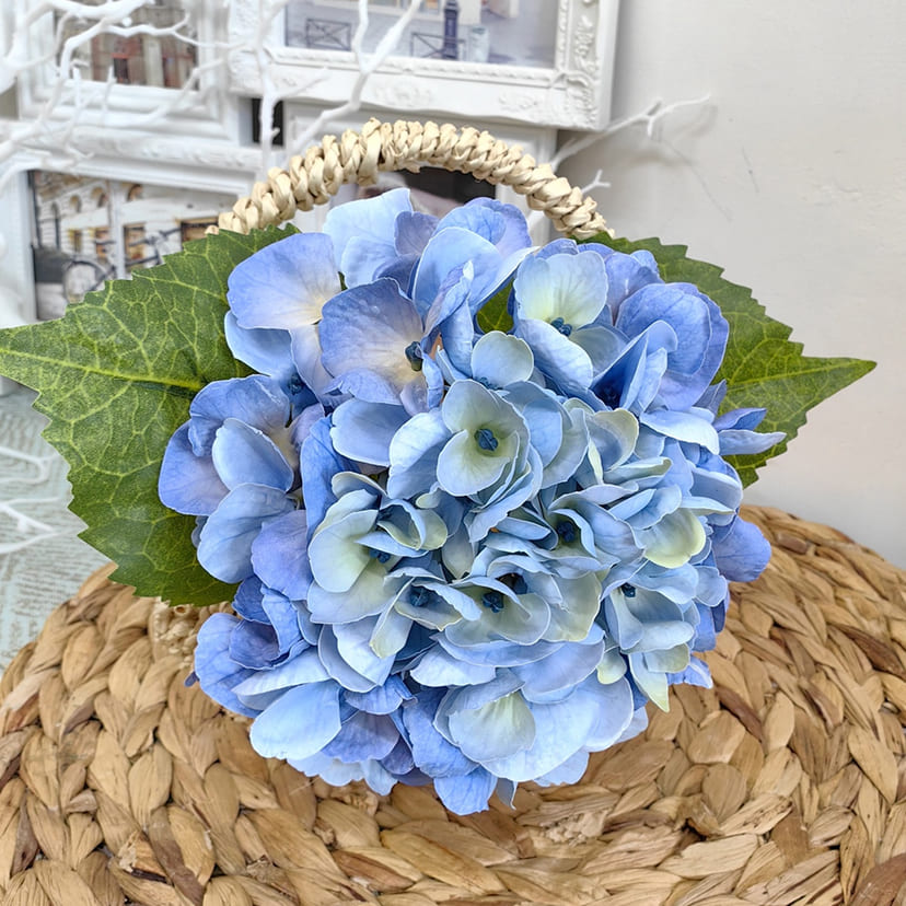 Искусственные цветы в Ульяновске | Цветок искусственный «Гортензия», голубая, одиночный