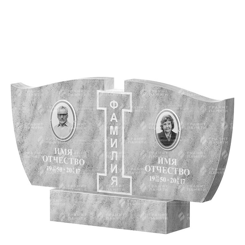 Памятники из мрамора в Ульяновске | Двойной мраморный памятник ФМ-138