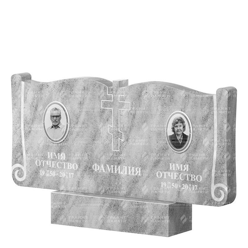 Памятники из мрамора в Ульяновске | Двойной мраморный памятник ФМ-263