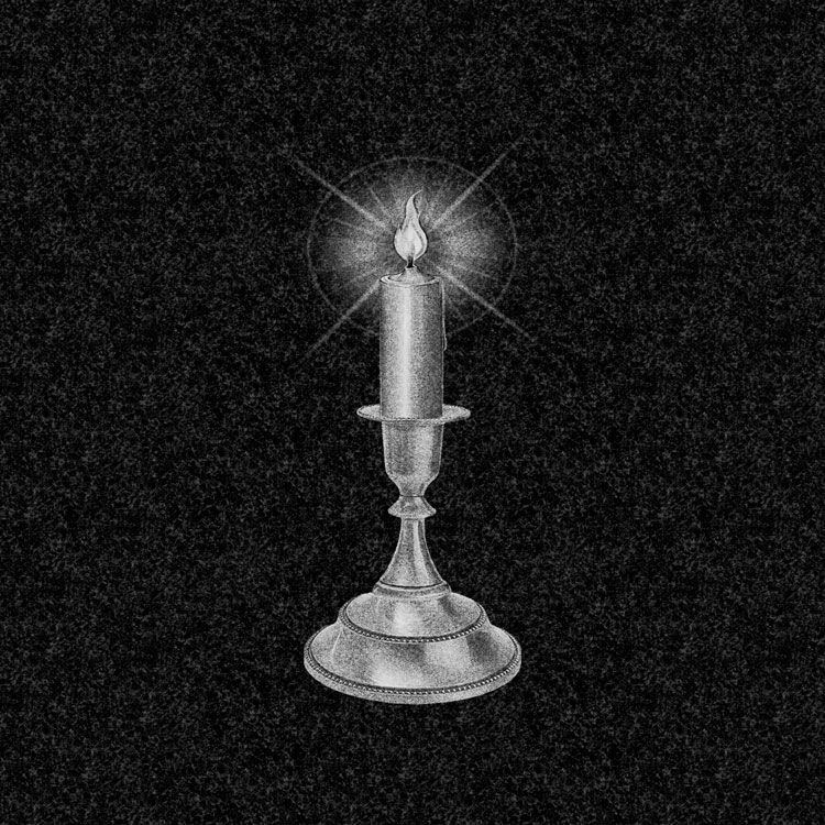 Свечи | Рисунок горящая свеча в минималистичном подсвечнике, СВ-002