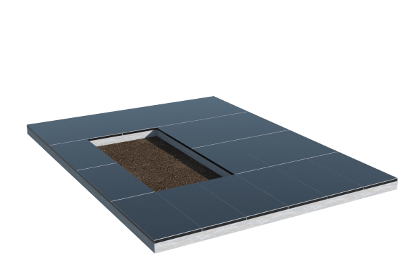 Площадки на могилу в Ульяновске | Площадка с облицовкой гранитом Габбро (под цветник)