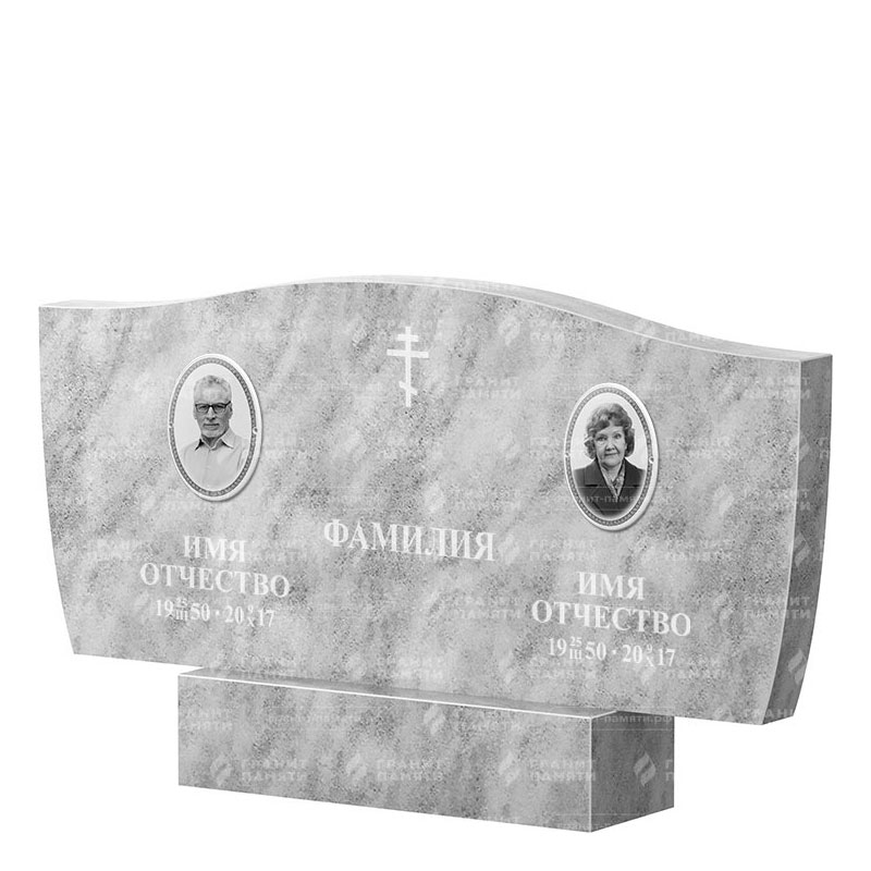 Памятники из мрамора в Ульяновске | Двойной мраморный памятник ФМ-258