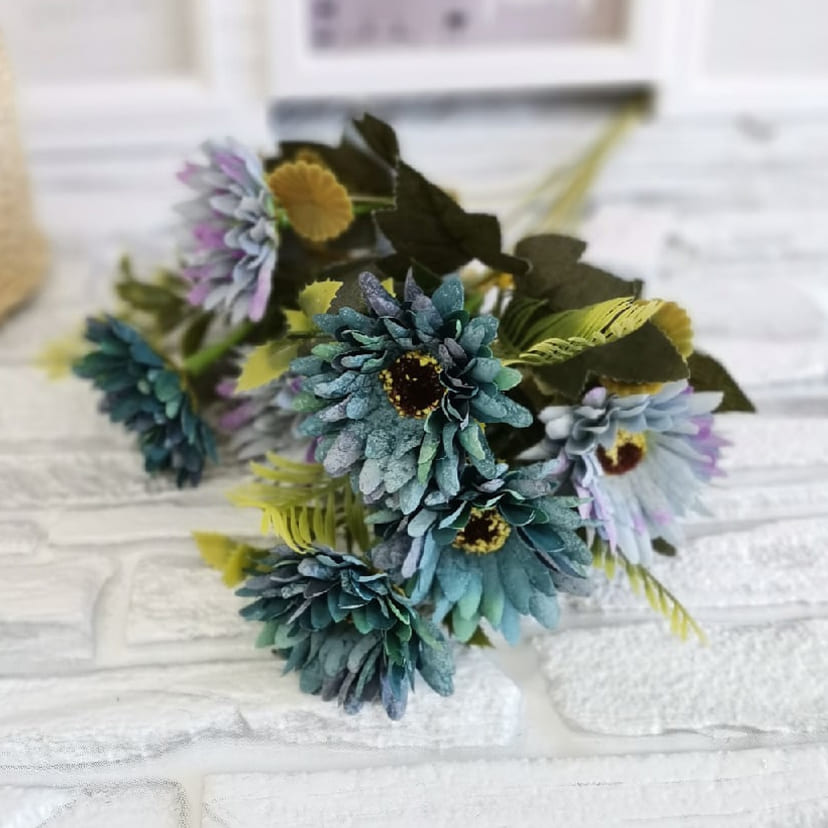 Искусственные цветы в Ульяновске | Цветы искусственные «Ромашки», фиолетово-голубые, букет