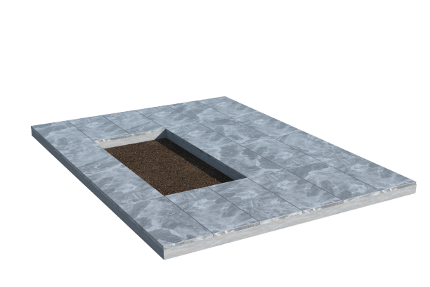 Площадки на могилу в Ульяновске | Площадка с мраморной облицовкой (под цветник)