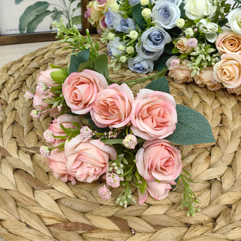 Искусственные цветы в Ульяновске | Цветы искусственные «Розы», нежно-розовые, букет