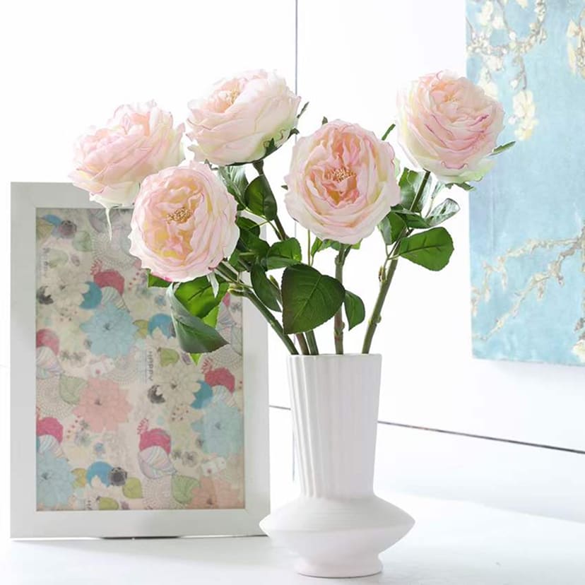 Искусственные цветы в Ульяновске | Цветок искусственный «Роза пионовидная», молочно-розовая, одиночный