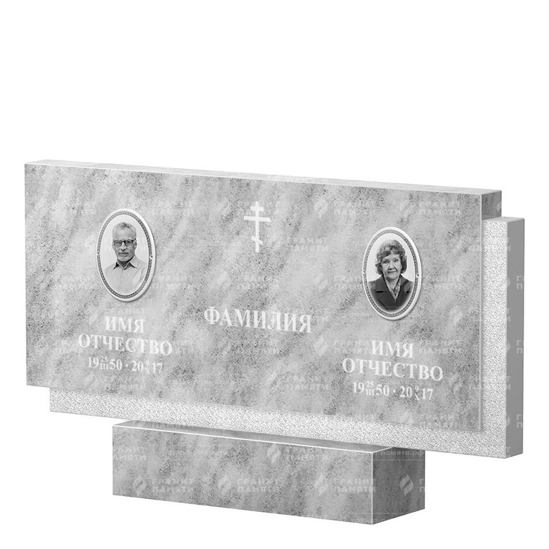 Памятники из мрамора в Ульяновске | Двойной мраморный памятник ФМ-132