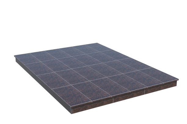 Площадки на могилу в Ульяновске | Площадка с вертикальной (10 см) облицовкой Дымовским гранитом